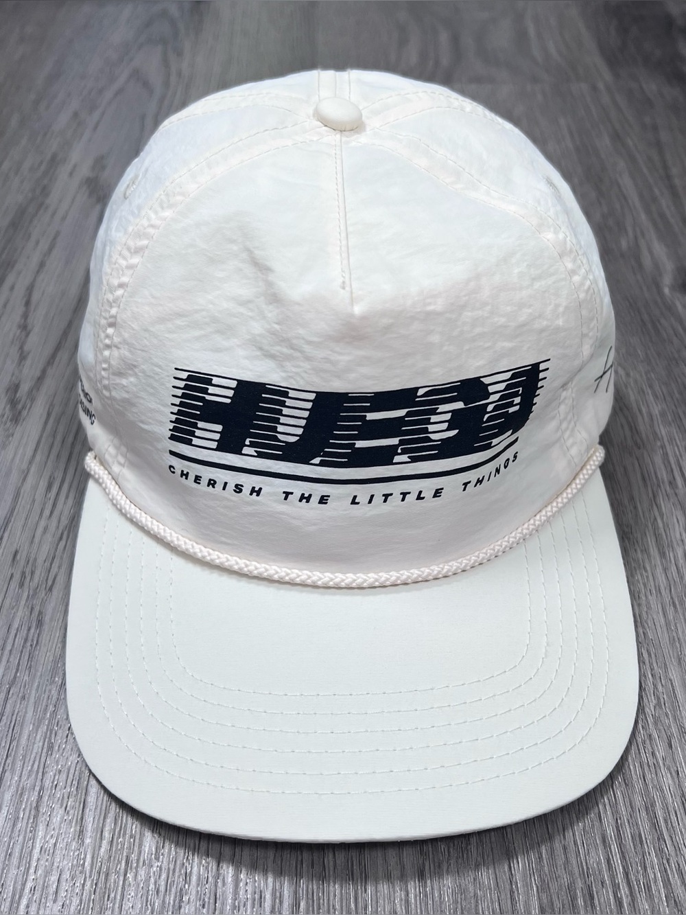 Huega House Tidal Natural Nylon Snapback Mens Adjustable Hat Cream Rope Run